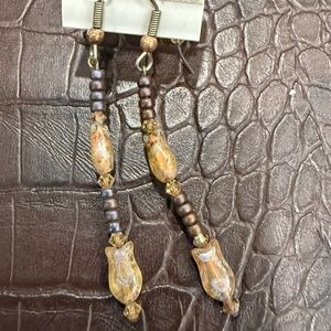 Beaded Drop Earrings with detail Accents